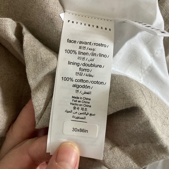 4 panels Pottery Barn linen/cotton curtains (two sets available) - Picture 2 of 2